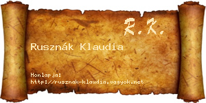 Rusznák Klaudia névjegykártya