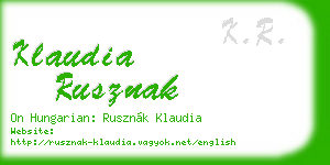 klaudia rusznak business card