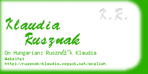 klaudia rusznak business card